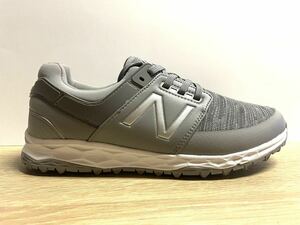 未使用 25cm D ニューバランス ゴルフシューズ WG4100GR グレー new balance