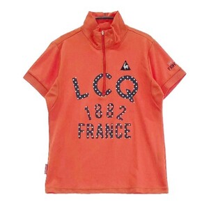 LE COQ GOLF ルコックゴルフ ハーフジップ 半袖Tシャツ オレンジ系 L [240101082024] レディース