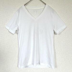 ジーユー レディース【M】半袖 Tシャツ 薄手 綿100% ホワイト 白