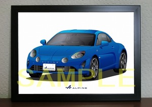 ALPINE アルピーヌ A110 A4 デジタルイラスト 自動車アート ルノー RENAULT