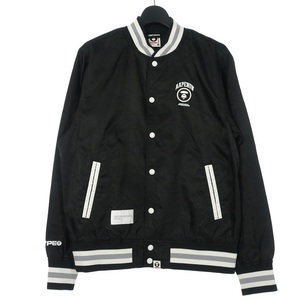 アベイシングエイプ A BATHING APE エーエイプ AAPE 24AW NOW LIGHT WEIGHT JACKET バーシティジャケット ナイロンブルゾン アーチロゴ S