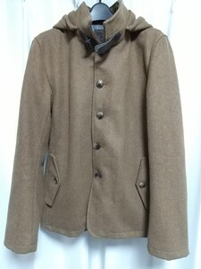 CORISCO メルトン系 フード付き ジャケット Ｌサイズ 薄茶色 コリスコ ショートコート ショート丈コート JACKET COAT 中古 古着