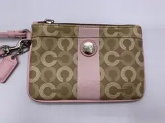 COACH コーチ ポーチ カード コインケース ピンク ベージュ ブラウン