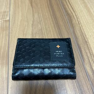 【D】ヘッドポータープラス PORTER 財布 黒 三つ折り財布