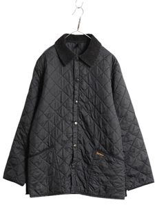 90s イギリス製 バブアー リッズデイル ジャケット メンズ XL オールド Barbour 中綿 キルティング ジャンパー ハーフ コート 3ワラント 黒