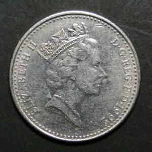 C0804　イギリス　コイン　10ペンス　硬貨　1992年　貨幣　