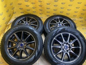 K-1083☆225/65R17 PIRELLI ICE ASIMMETRICO PLUS 2020年製☆SMACK 17x7J+48 5/114.3☆スタッドレス☆エクストレイル CX-8 CX-5☆