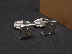 ■新品■未使用■ BURBERRY バーバリー カフス カフリンクス アクセサリー ビジネス 紳士 メンズ シルバー系 AQ7493