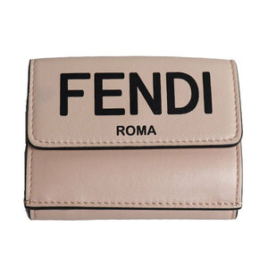 FENDI フェンディ 三つ折り ミニ財布 FENDI ROMA 三つ折り財布 ピンク 8M0395 ADP6 F1CN7 レディース 中古