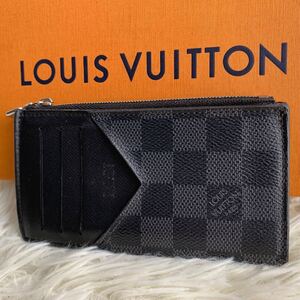  【美品】LOUIS VUITTON ルイヴィトン ダミエグラフィット コインカードホルダー ブラック系 グレー RFID(ICチップ)搭載 最新モデル N64038