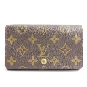 ルイヴィトン LOUIS VUITTON モノグラム ポルトモネ ビエトレゾール 二つ折り財布 フラップ M61730 ブラウン系 レディース