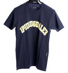 27500円　1piu1uguale3 ロゴ　 Tシャツ　ネイビー×イエロー　AKM　#A1