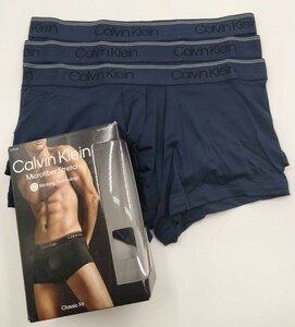 【Lサイズ】Calvin Klein(カルバンクライン) ローライズボクサーパンツ ネイビー 3枚セット メンズボクサーパンツ 男性下着 NB3375