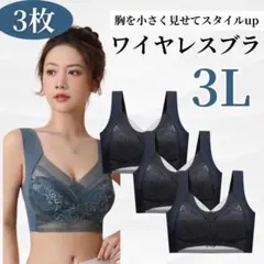 胸を小さく見せるブラ　シームレス 3L 着痩せ　美胸ノンワイヤーナイトブラ