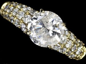 IMM11791SS【1円～】新品【RK宝石】《Diamond》上質ダイヤモンド 特大1.5ct!! 極上脇石ダイヤモンド 総計0.65ct!! K18 超高級リング ダイヤ