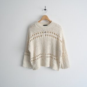 2023 / 未使用 / ROBERTO COLLINA ロベルト コリーナ / SWEATER CROCHET ECRU ニット S / N44101 / 2310-0243