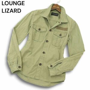 LOUNGE LIZARD ラウンジリザード 通年 長袖 スリム★ ワーク シャツ Sz.1　メンズ 日本製　A4T09611_9#C