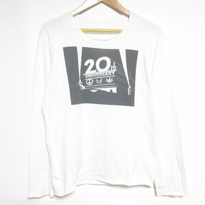 美品 lucien pellat-finet ルシアンペラフィネ 20th anniversary プリント クルーネック 長袖 Tシャツ カットソー S ホワイト ◆