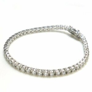 J◇SV925 ストーン付 テニスブレスレット シルバー 18cm 3.3mm幅 SILVER tennis bracelet【ネコポスOK】