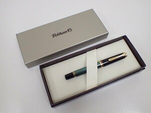 Pelikan ペリカン 万年筆 SOUVERAN M400 グリーンストライプ F スーベレーン 元箱付き † 6EBC4-1