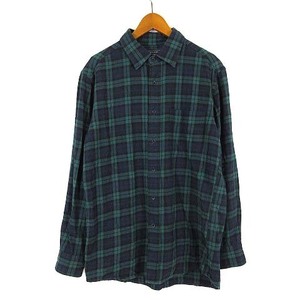 ユニクロ UNIQLO シャツ ネルシャツ ブラックウォッチ チェック 長袖 M 緑 グリーン 黒 ブラック 紺 ネイビー メンズ