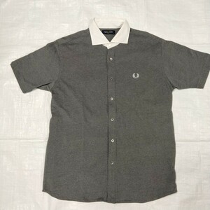 FRED PERRY × BEAMS フレッドペリー　ビームス　Cutaway Polo ワイドスプレッド　ホリゾンタル　白襟　鹿の子　身頃　半袖　シャツ　XL 