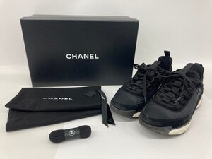 CHANEL シャネル ココマーク 10AW レザー×ファブリック スニーカー G35617 サイズ37【DAAGC008】