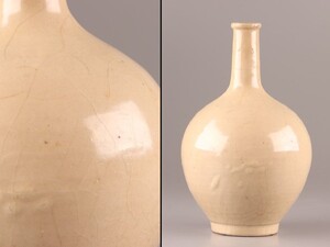 古美術 朝鮮古陶磁器 李朝 白磁 花瓶 時代物 極上品 初だし品 C9880