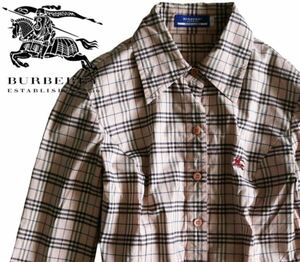 【BURBERRY BLUE LABEL】長袖シャツ　ノバチェック　S　日本製