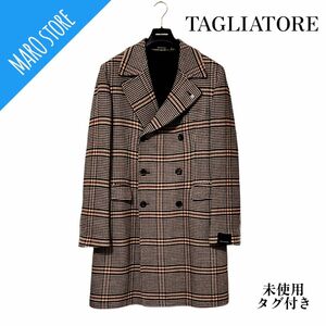 【未使用タグ付き】TAGLIATORE グレンチェック ダブル チェスターコート