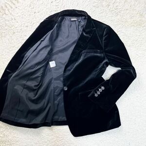 DKNY ダナキャランニューヨーク 1B ベロア テーラードジャケット ジャケット アウター レディース 14 ブラック