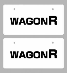 撮影用ナンバープレート ★WAGON R★ 塩ビ板 黒カッティングシート刷貼り付け ワゴンR