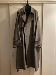 stein シュタイン　LAY OVERSIZED OVERRAP COAT チェック　コート　ブラウン　st.090-2 S