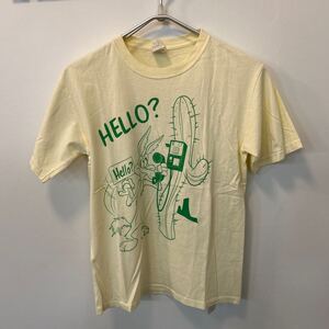 キムタク HERO Tシャツ バックドロップ別注 WARNER BROS ワーナーブラザーズ ワイリー コヨーテ WILE E. COYOTE S サイズ 薄いイエロー