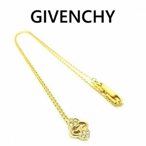 GIVENCHY ジバンシィ ヴィンテージ ラインストーン ネックレス ゴールド系 5204