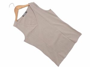 ネコポスOK DKNY ダナキャランニューヨーク Vネック タンクトップ sizeS/ベージュ ■◆ ☆ eed0 レディース