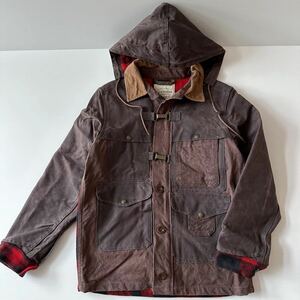 ナイジェルケーボン× フィルソン オイルド フード ブロックチェック XS USA製 10回着 C.C Filson× Nigel Cabourn Work Cape Jacket¥97200