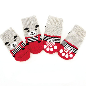 ☆ レッド.クマ ☆ ペット靴下M ☆ ペット 靴下 ソックス yapetsocks2528 犬 滑り止め 靴下 犬用 ソックス 犬用靴下 犬用ソックス