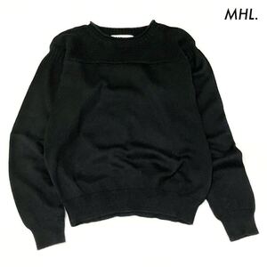 【送料無料】MHL. エムエイチエル★長袖ニット セーター クルーネック ブラック 黒