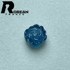 貴重 EU製 定価5万円★ROBEAN・ブルーグリーンアクアマリン★パワーストーン 天然石 手彫り牡丹 ギフト 約12.9*7.1mm 1002H074