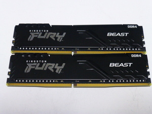 メモリ デスクトップパソコン用 Kingston DDR4-3200 PC4-25600 32GBx2枚 合計64GB 起動確認済みです KF432C16BBK2/64