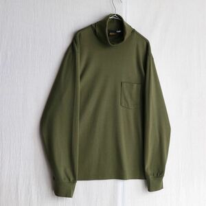 USA製 80s 90s Eddie Bauer タートルネック カットソー / L コットン オリーブ カーキ 長袖 ロンT ビンテージ T4-10064-9277