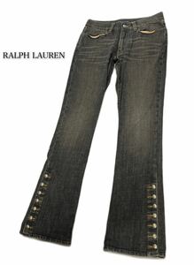 RALPH LAUREN★ラルフローレン★ インパクト21（7号）ブーツカット 裾コンチョボタン ジーンズ デニムパンツ ヴィンテージ