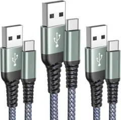 1m/1m/2m 3本セット✨USB Type C ケーブル　急速充電