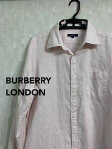 バーバリー　長袖シャツ Yシャツ 白シャツ ドレスシャツ Burberry シャツ　メンズ　白　長袖　チェック　ボタンダウン　LL XL ロンドン