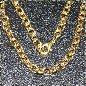 [NECKLACE] 14K GOLD PLATED KC GOLD ケーシー ゴールド アズキ チェーン ネックレス 8x480mm (38g) 【送料無料】