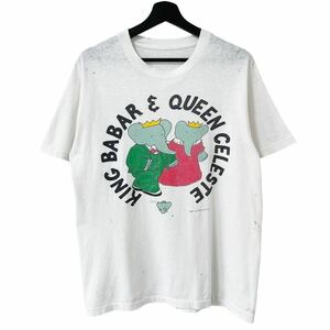 ■激レア■90s USA製 KING BABAR 絵本 Tシャツ L XL キング ババール ぞうの国の王様 象 アート ジャンク ビンテージ