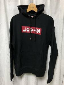 新品 Levi’s box Logo parka L リーバイス ロゴ パーカー hoodie ブラック black 黒