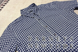 BARNEYS NEWYORK バーニーズニューヨーク チェック半袖シャツ コットン100% 表記サイズM 日本製