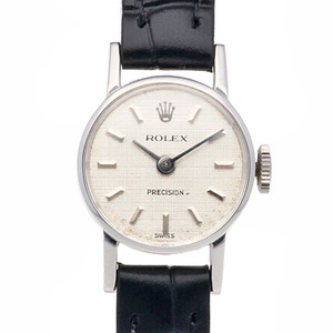 ロレックス プレシジョン 腕時計 時計 18金 K18ホワイトゴールド 2148 手巻き レディース 1年保証 ROLEX 中古